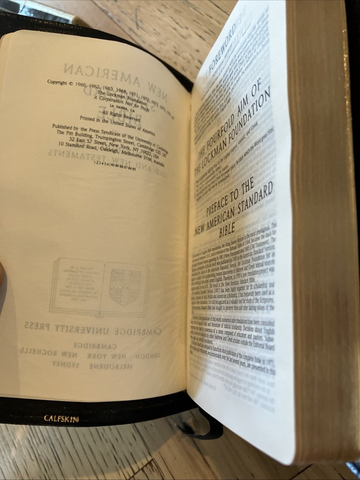 Cambridge Crystal Bible NASB 1977 Genuine Calfskin Leather Snap B795XRL in Box