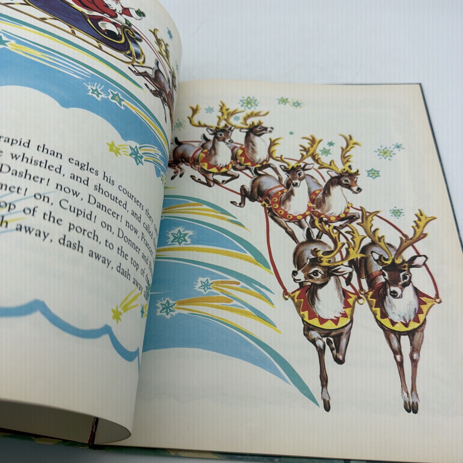 The Night Before Christmas Golden Press 1950 HC Moore Malvern Big Golden Book