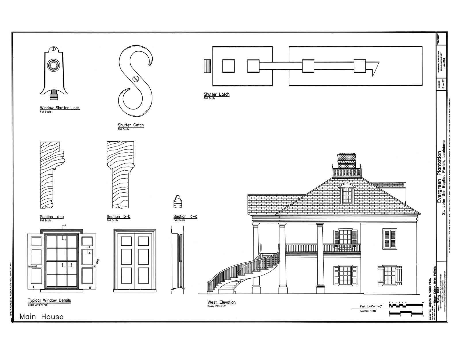 Evergreen Plantation Drawings, Edgard LA – Historic House Plans