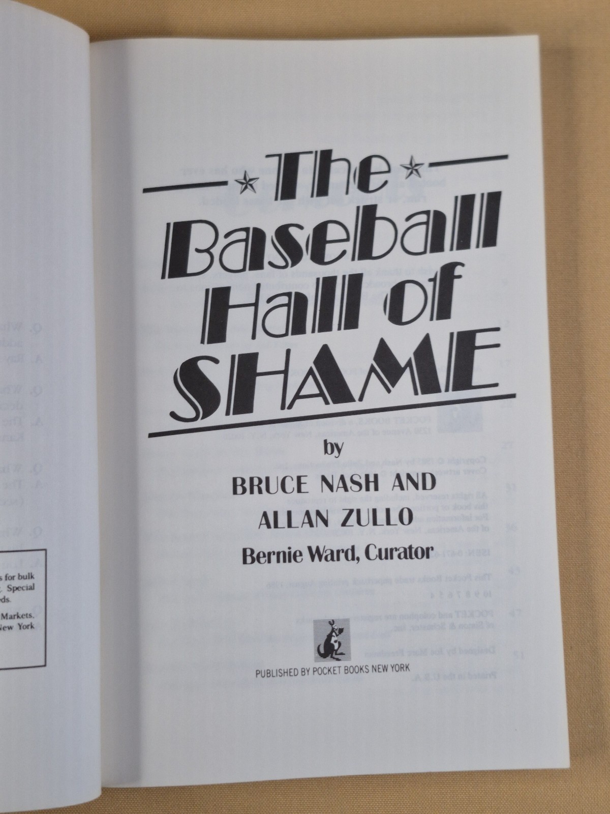 4 Books – NO CREASES – The Baseball Hall of Shame 1, 2, 3, 4 Pocket Books Trade