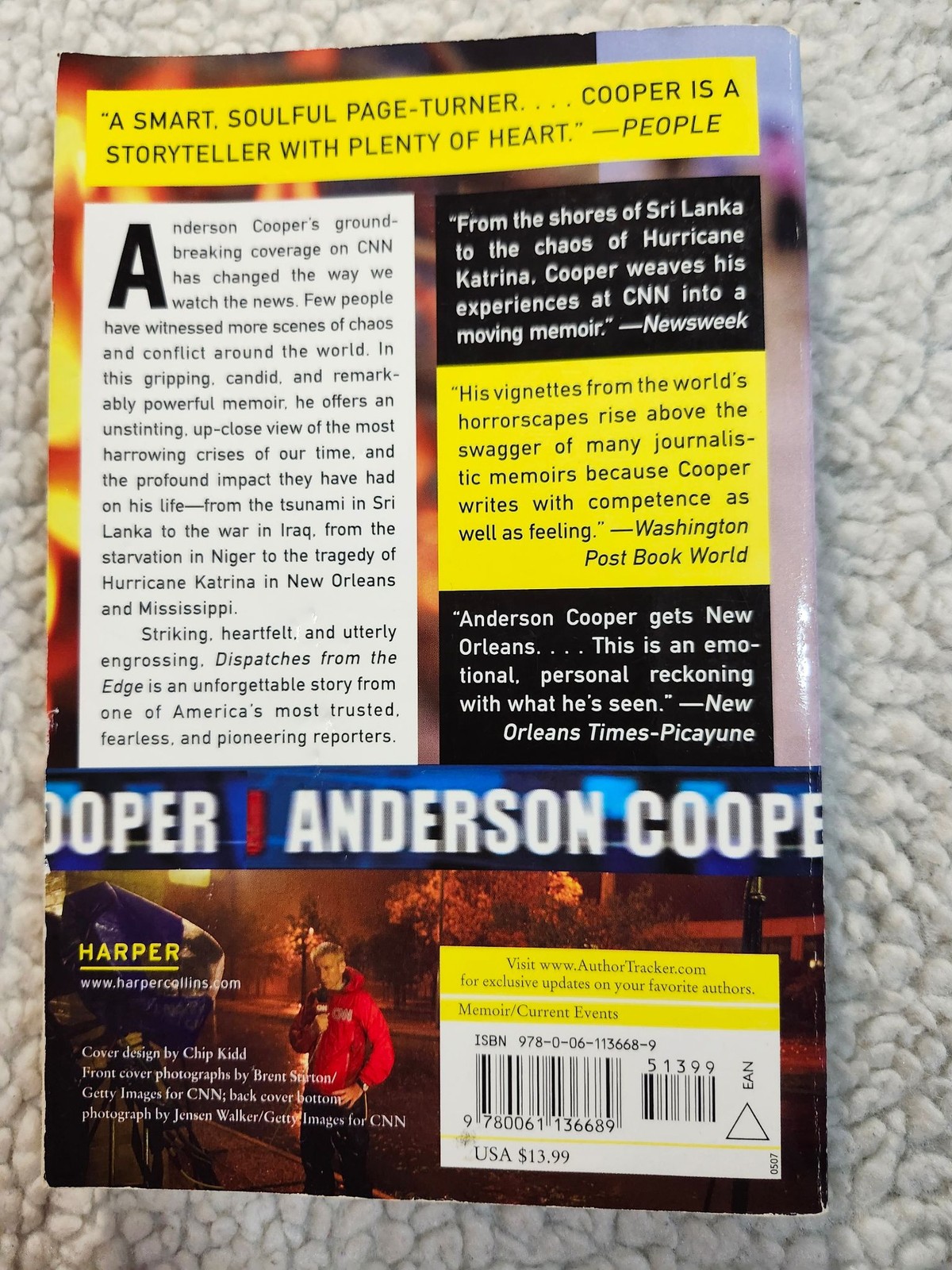 Anderson Cooper Dispatches From The Edge Paperback Memoir Harper 2007 Used PB