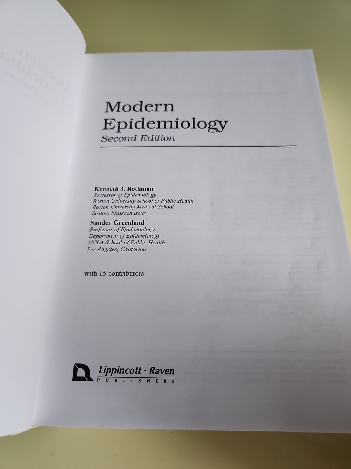 MODERN EPIDEMIOLOGY SECOND EDITION KENNETH J ROTHMAN EDUCATIONAL BOOK F3