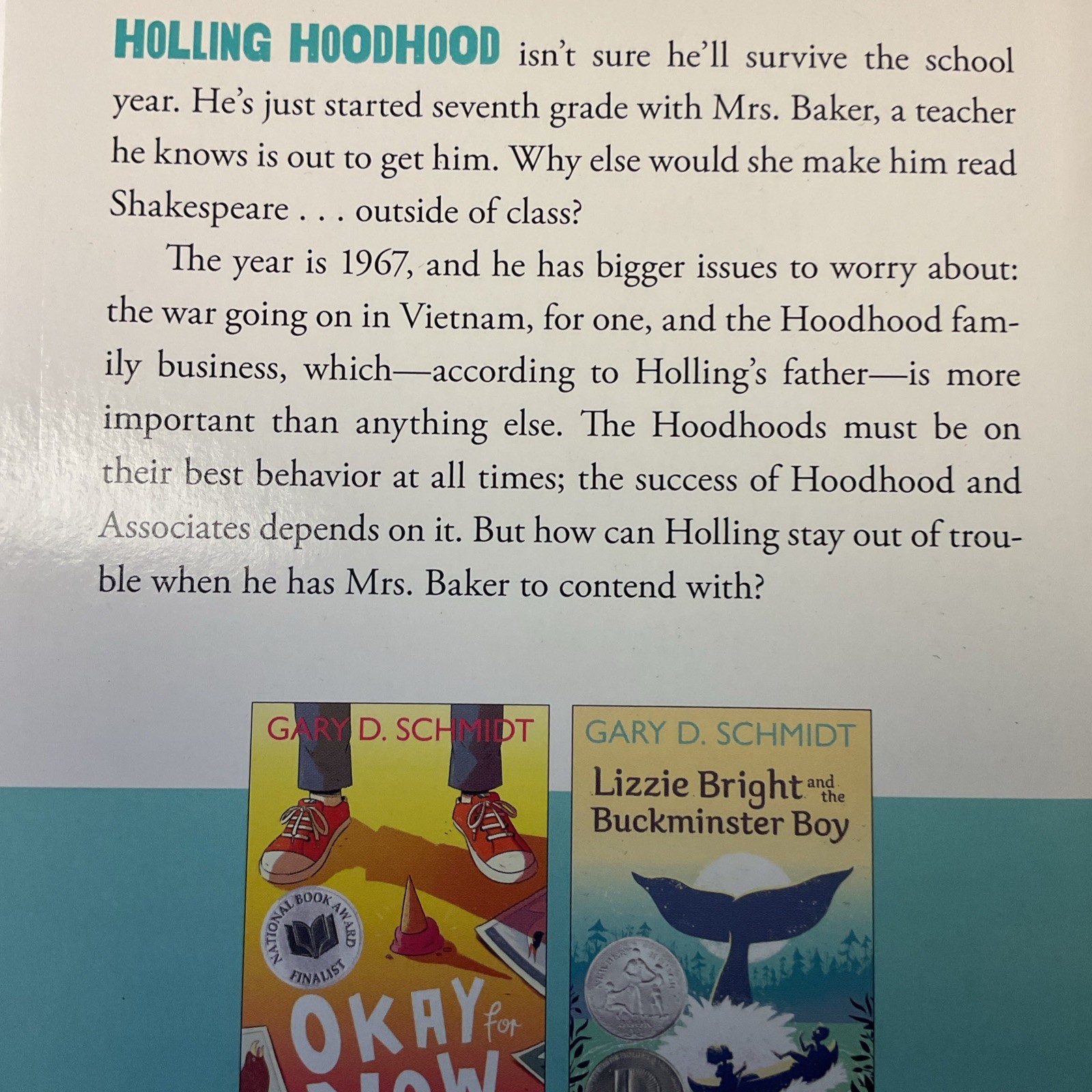 The Wednesday Wars : A Newbery Honor Award Winner by Gary D. Schmidt (2009)