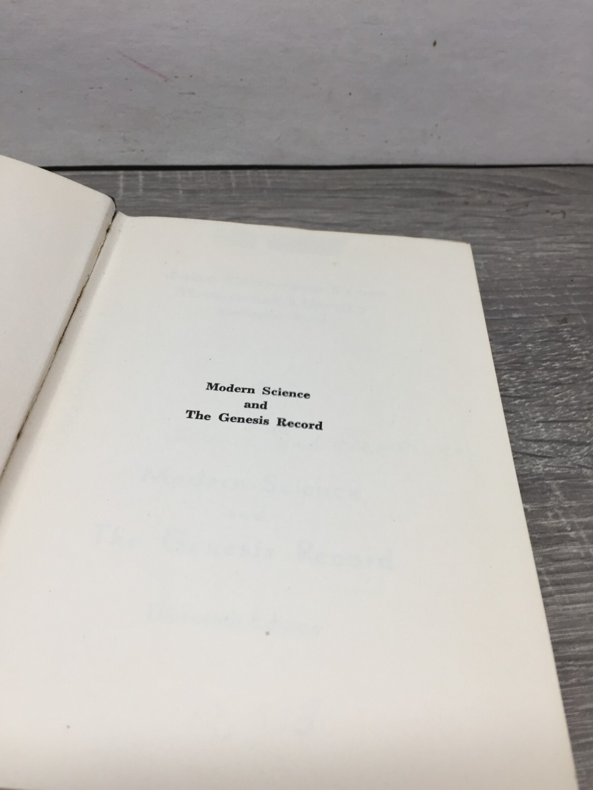 Modern Science and the Genesis Record by Harry Rimmer 13th Edition 1945 HC EXLIB