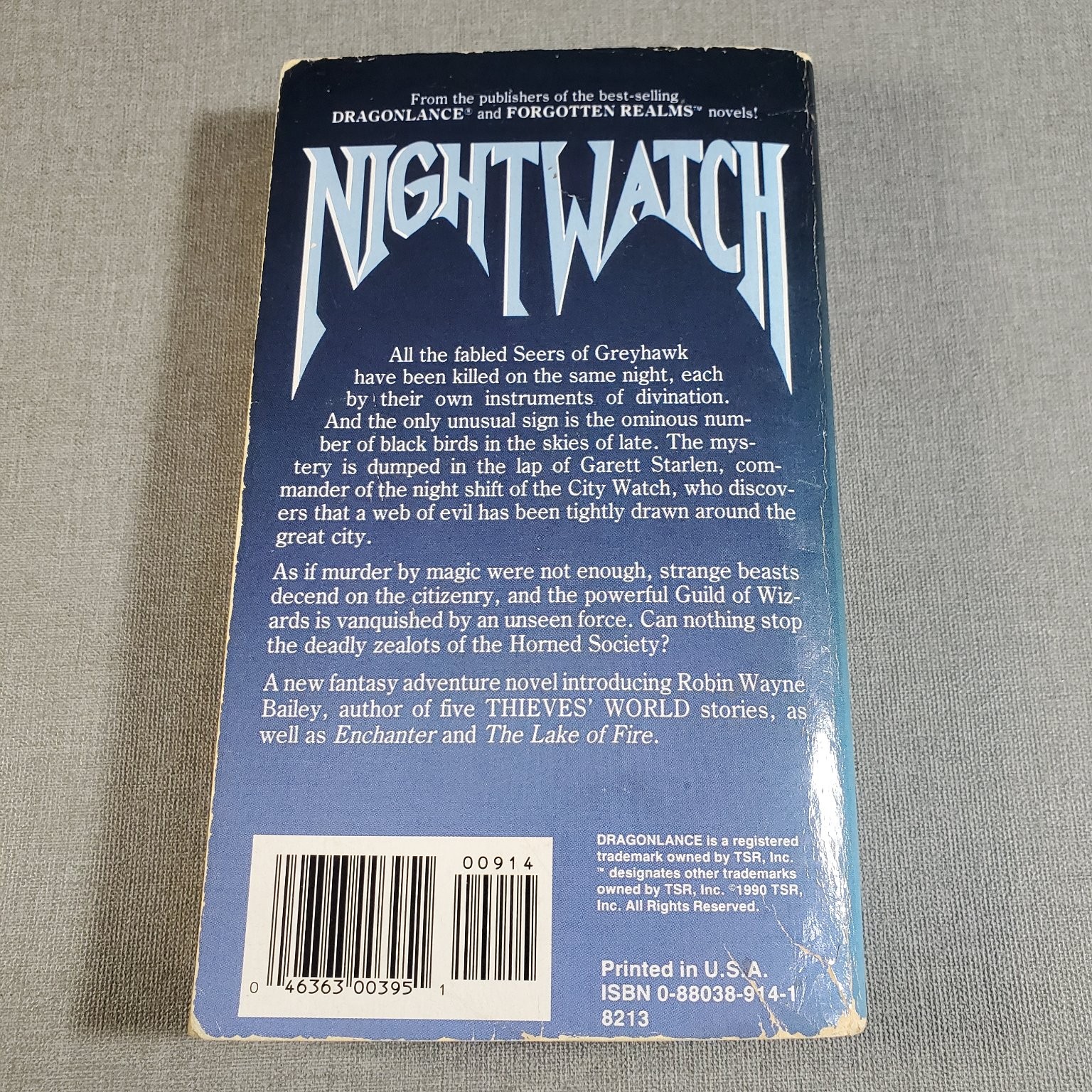 Nightwatch Murder By Magic Robin Wayne Bailey 1990 First Printing TSR Fantasy