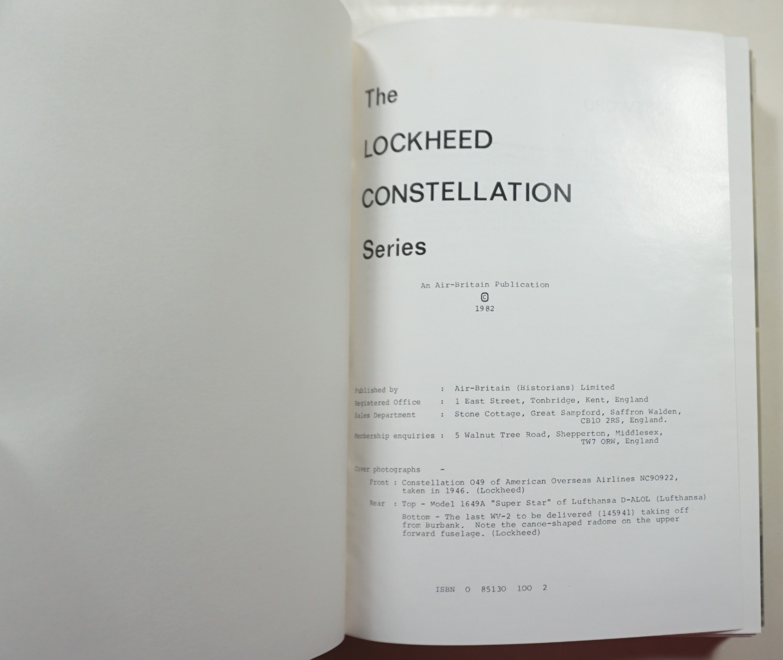 The Lockheed Constellation Series 1982 Marson 1940s Airliner Airplane History HC