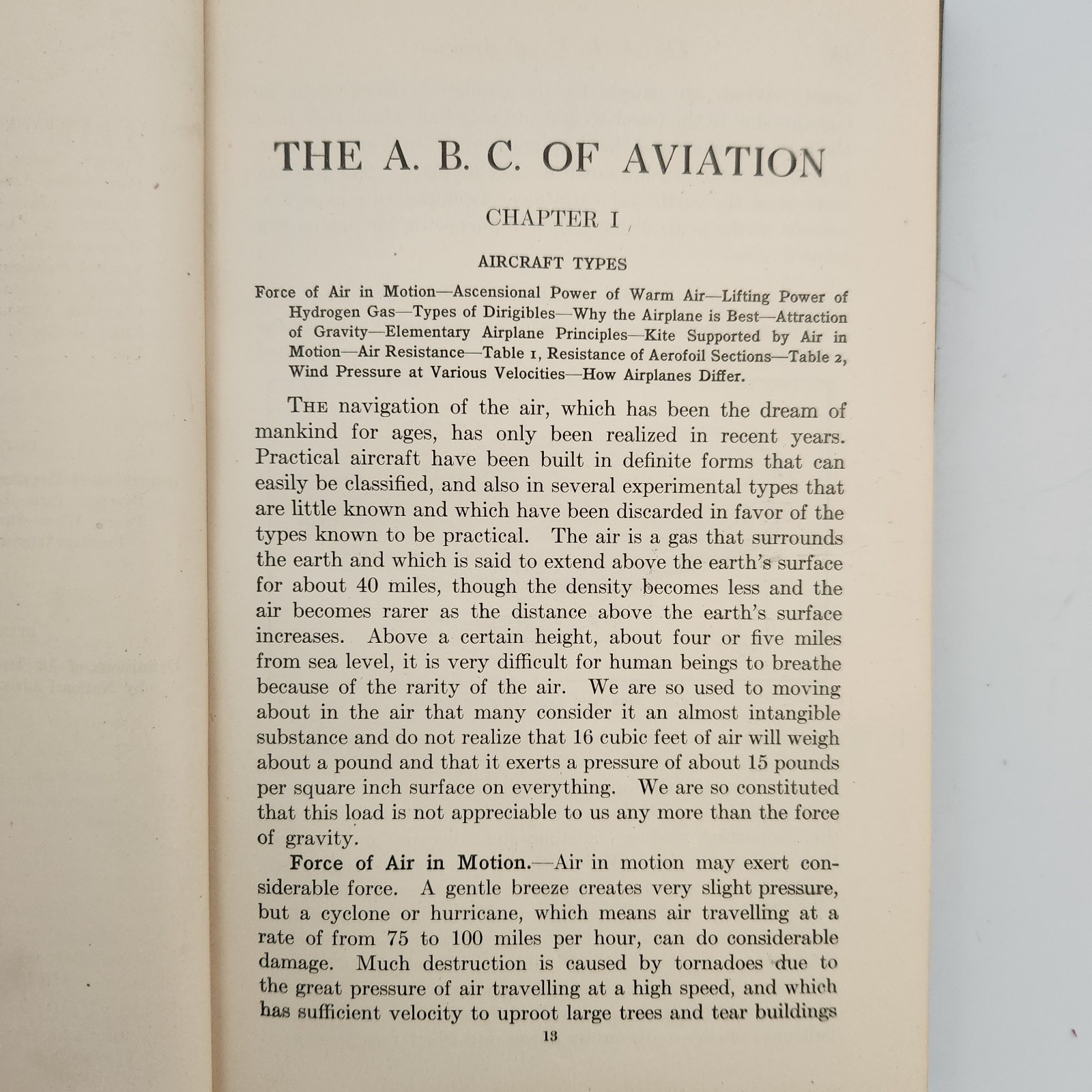 ABC of Aviation 1919 Antique Aircraft Flight Biplane Manual Page First Edition