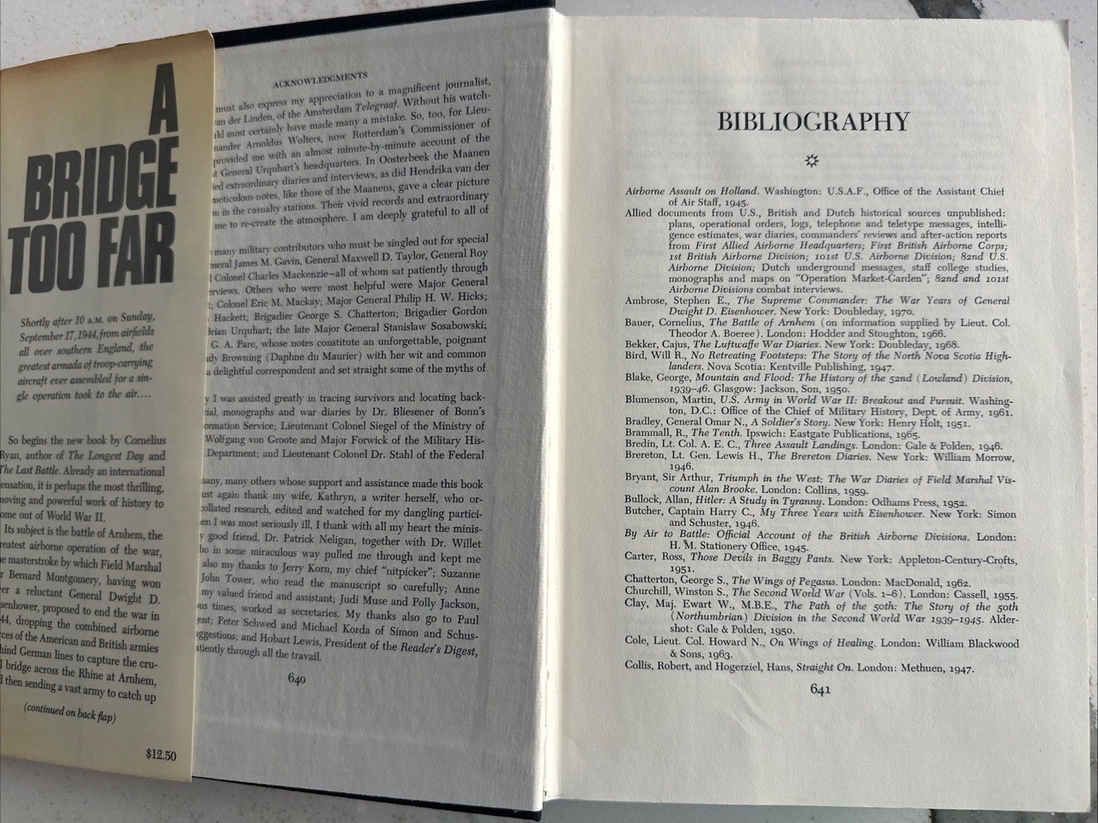 A Bridge Too Far by Cornelius Ryan 1974 RARE BINDER’S ERROR FIRST EDITION HCDJ