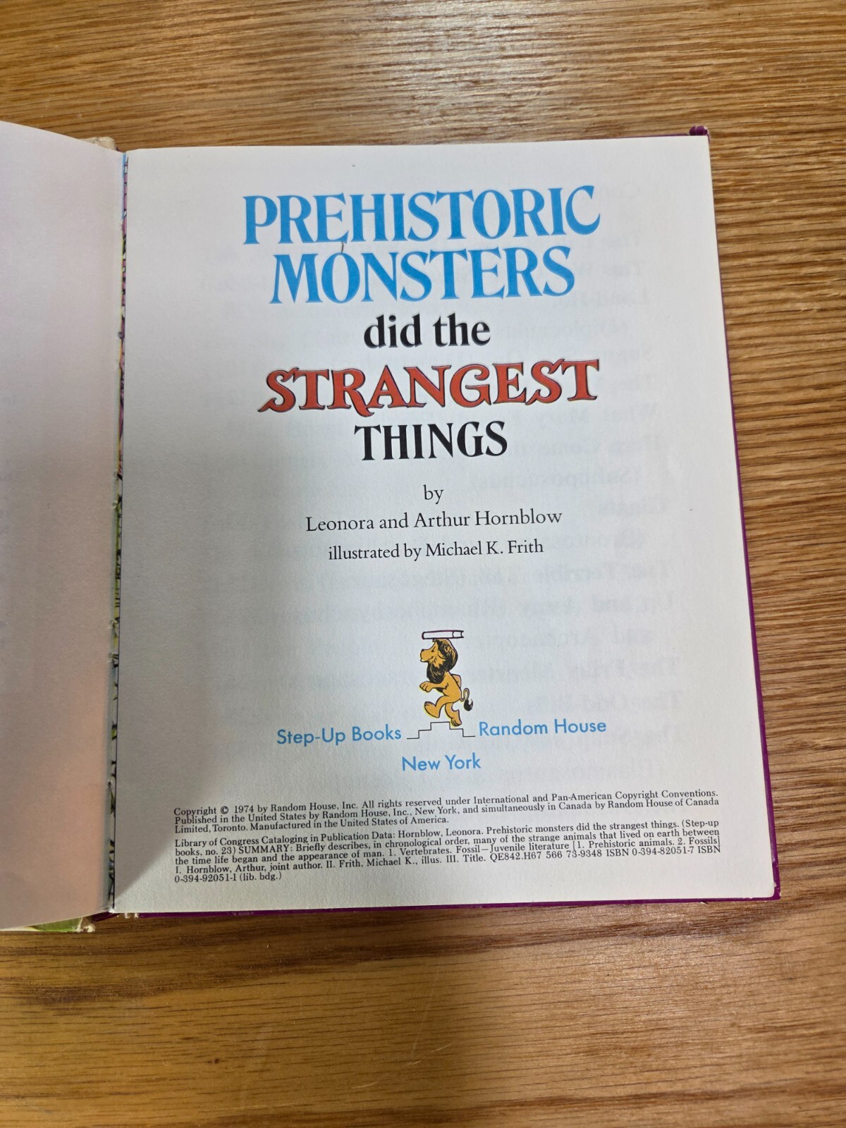 Prehistoric Monsters Did the Strangest Things 1974 Hardcover HC