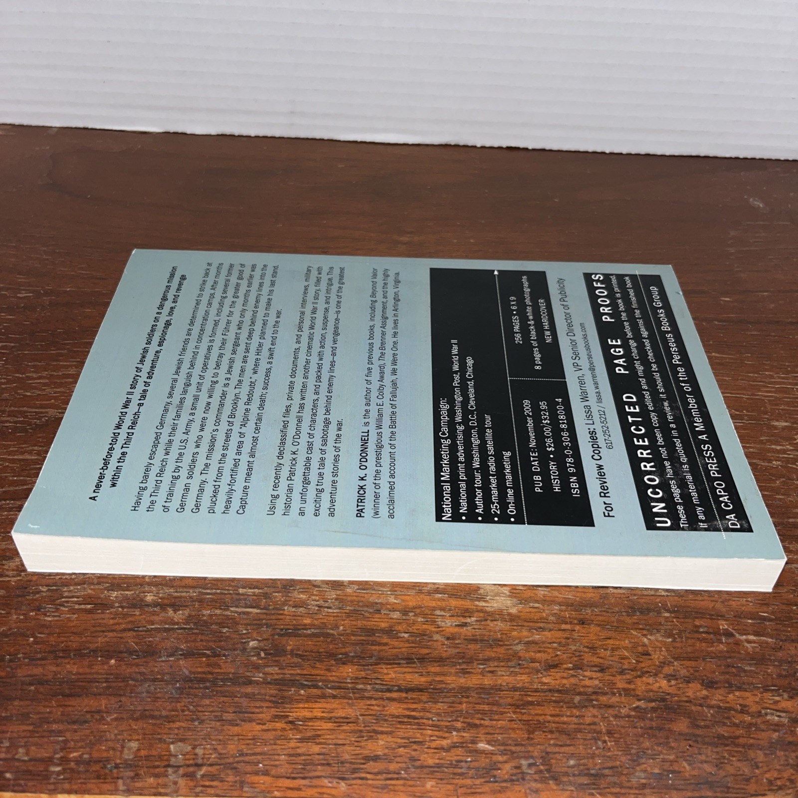 They Dared Return: Jewish Spies Nazi Germany – Patrick K O’Donnell – ARC Proof
