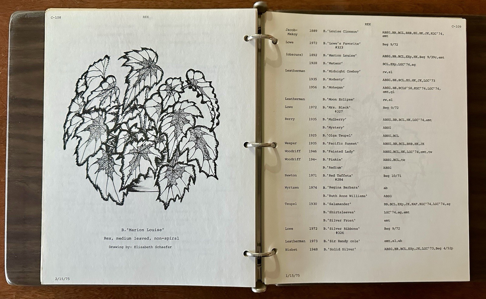 Thompson Begonia Guide, Vol. 1 Signed by both authors 1975 First Edition