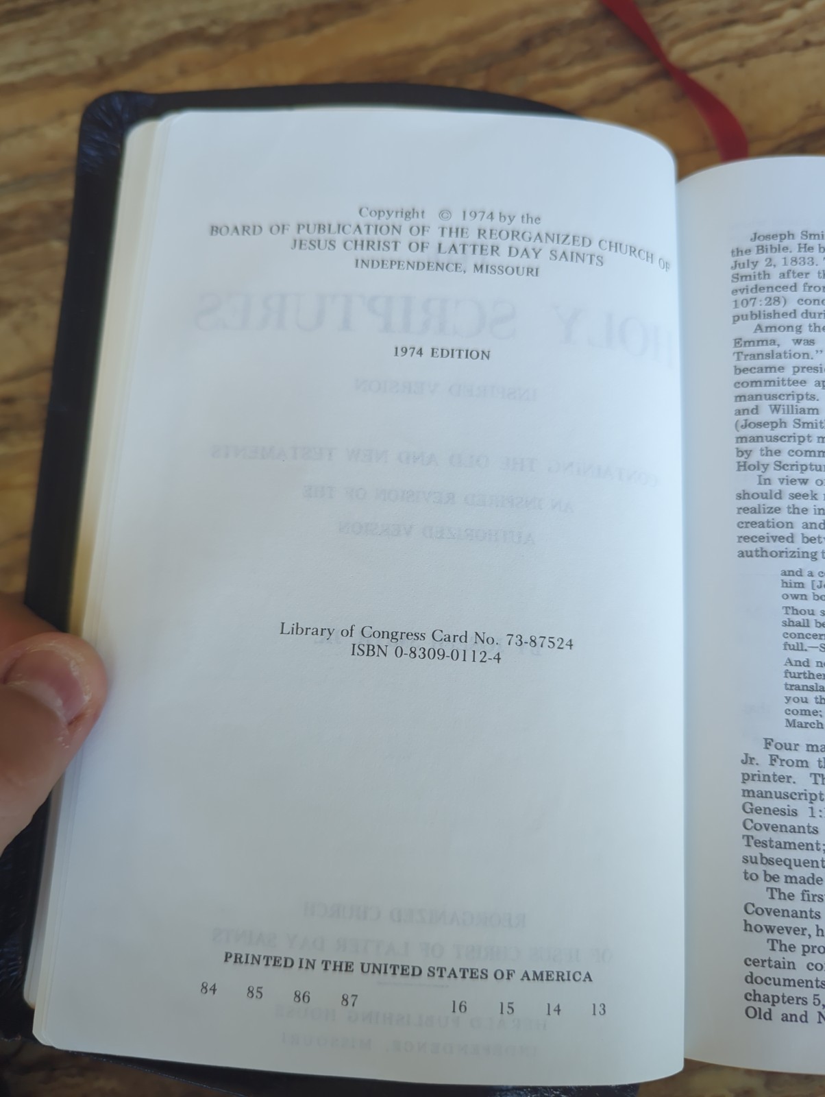 The Holy Scriptures Inspired Version Joseph Smith 1974 lds