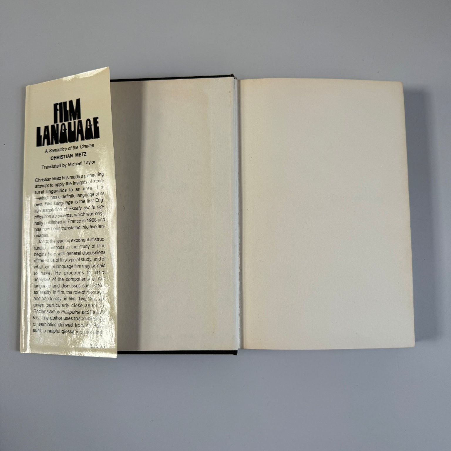 Film Language Christian Metz 1974 First Edition Semiotics Oxford Press