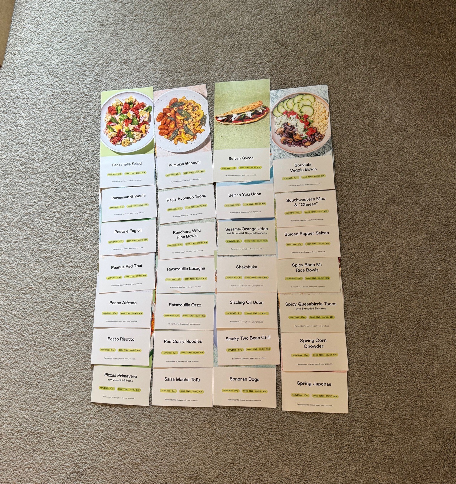 Purple Carrot Lot of 103 Recipe Cards Vegan Plant-Based