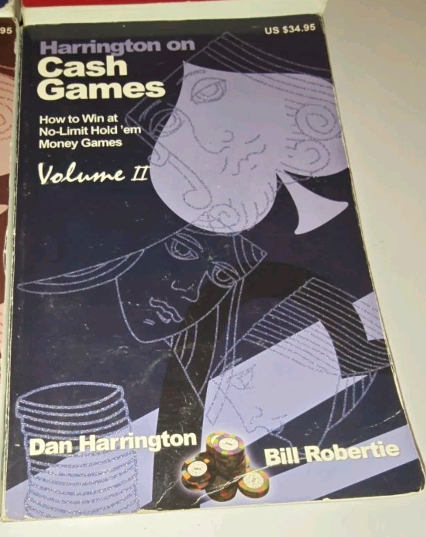 Lot of 4 Dan Harrington Books Cash Games Hold ‘Em Vol 1 & 2