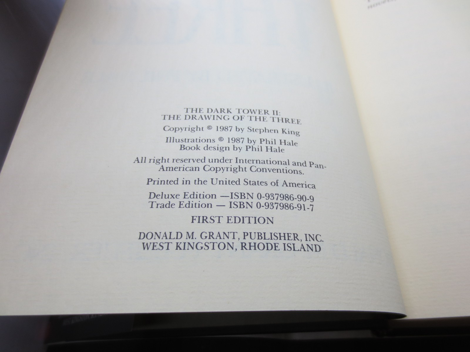 The Dark Tower II : The Drawing of the Three by Stephen King – 1987 1st Ed HCDJ