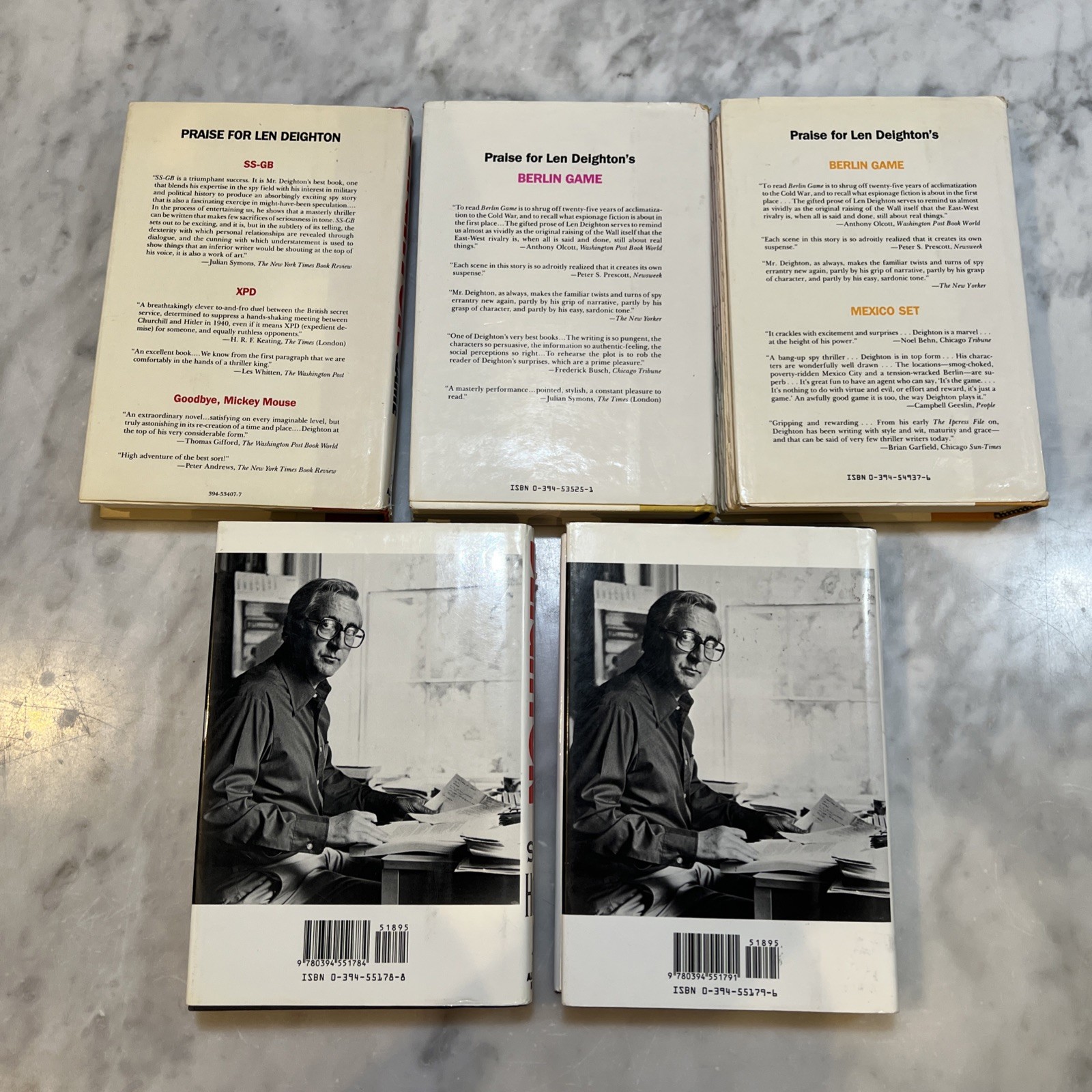 Len Deighton Book Lot 5 Trilogy And Set 2 Spy Hook Spy Line HC DJ Several 1st