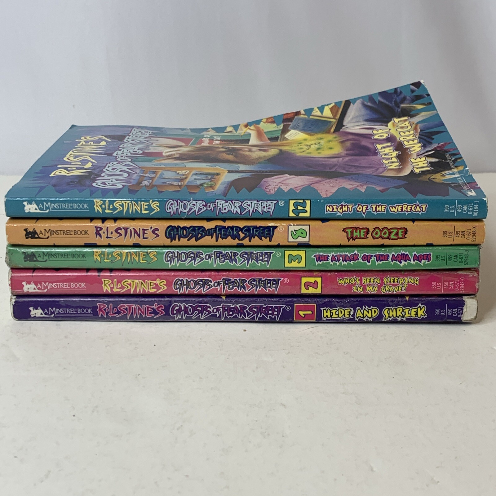 Ghosts Fear Street Lot Books 1,2,3,8, 12 R.l. Stine