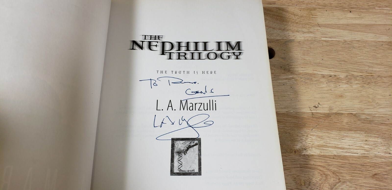 NEPHILIM TRILOGY COMPLETE 3 BOOK SERIES By LA Marzulli Autographed Signed