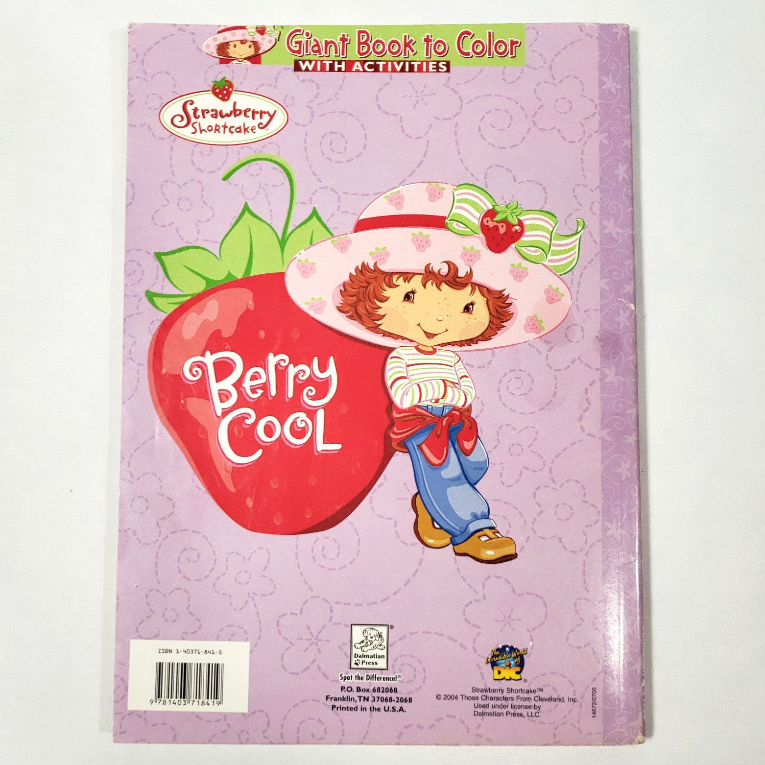 Strawberry Shortcake Coloring Book Dalmatian Press Vintage 2004 USED Berry Cool
