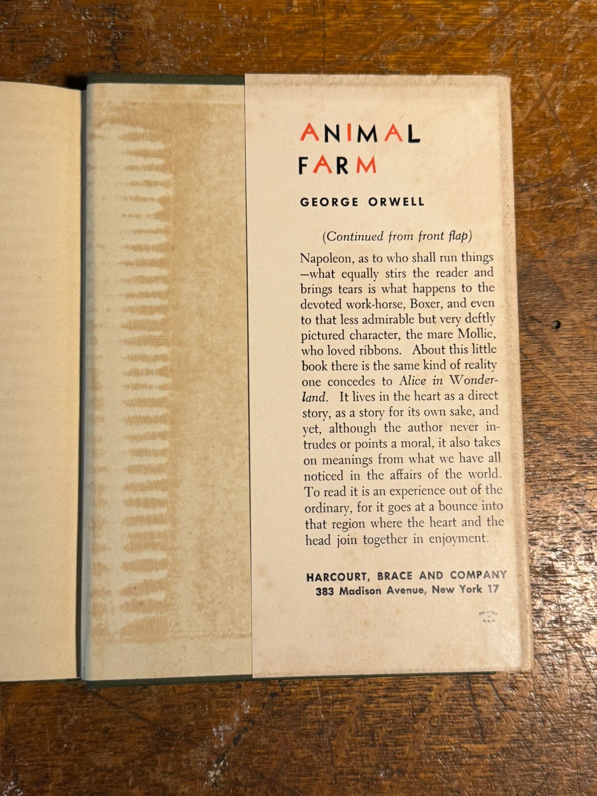 Animal Farm by George Orwell 1946 Hard Cover Dust Jacket Harcourt, Brace and Co.