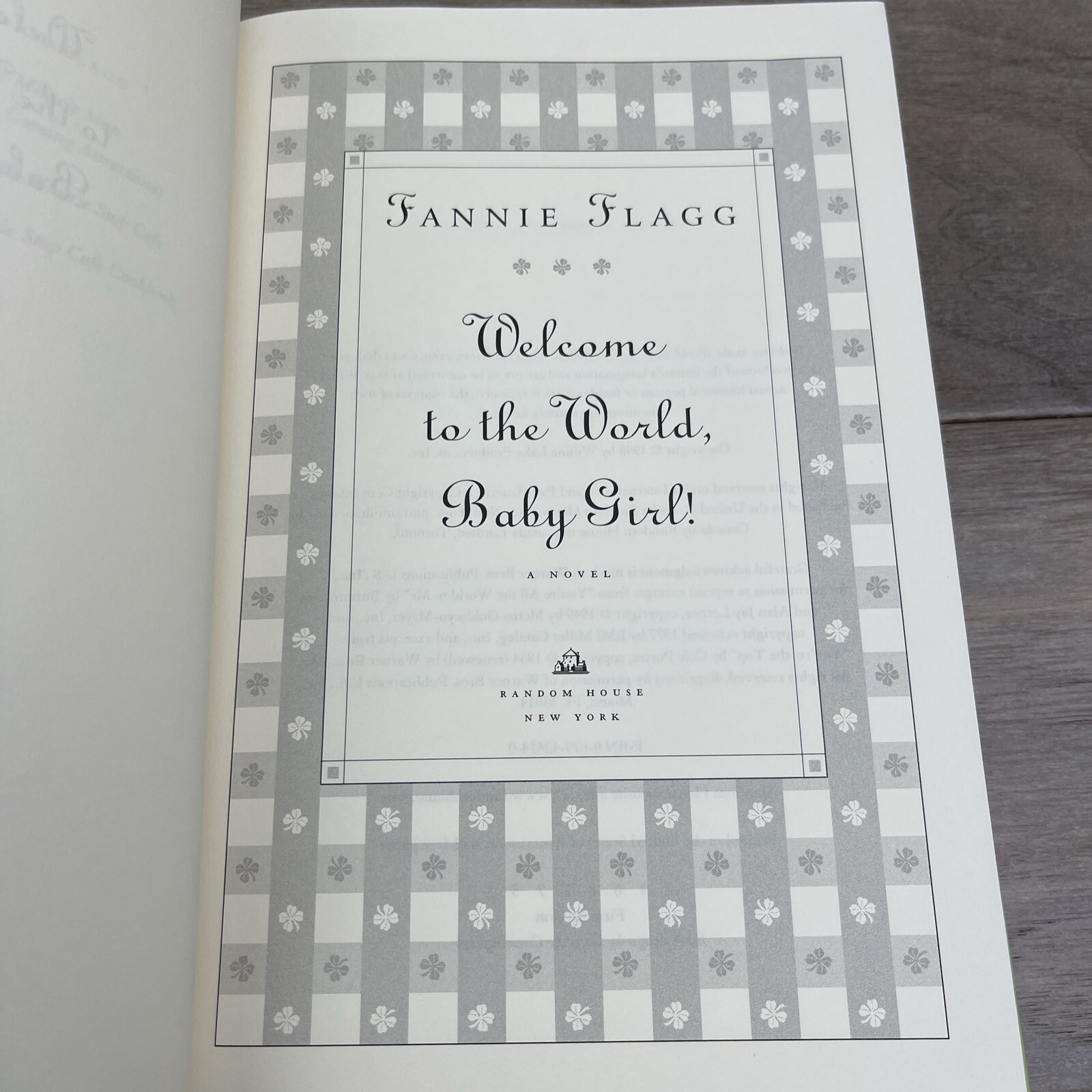 Welcome To The World, Baby Girl! by Fannie Flagg Signed First Edition HCDJ Book