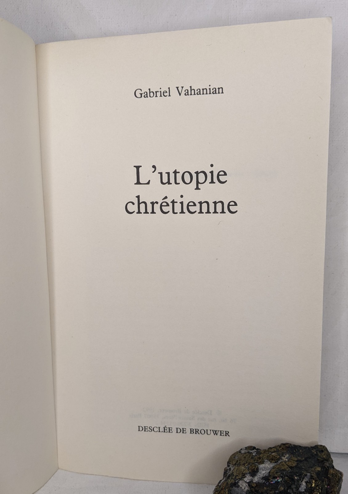 L’utopie chrétienne by Gabriel Vahanian 1992 Trade Paperback French