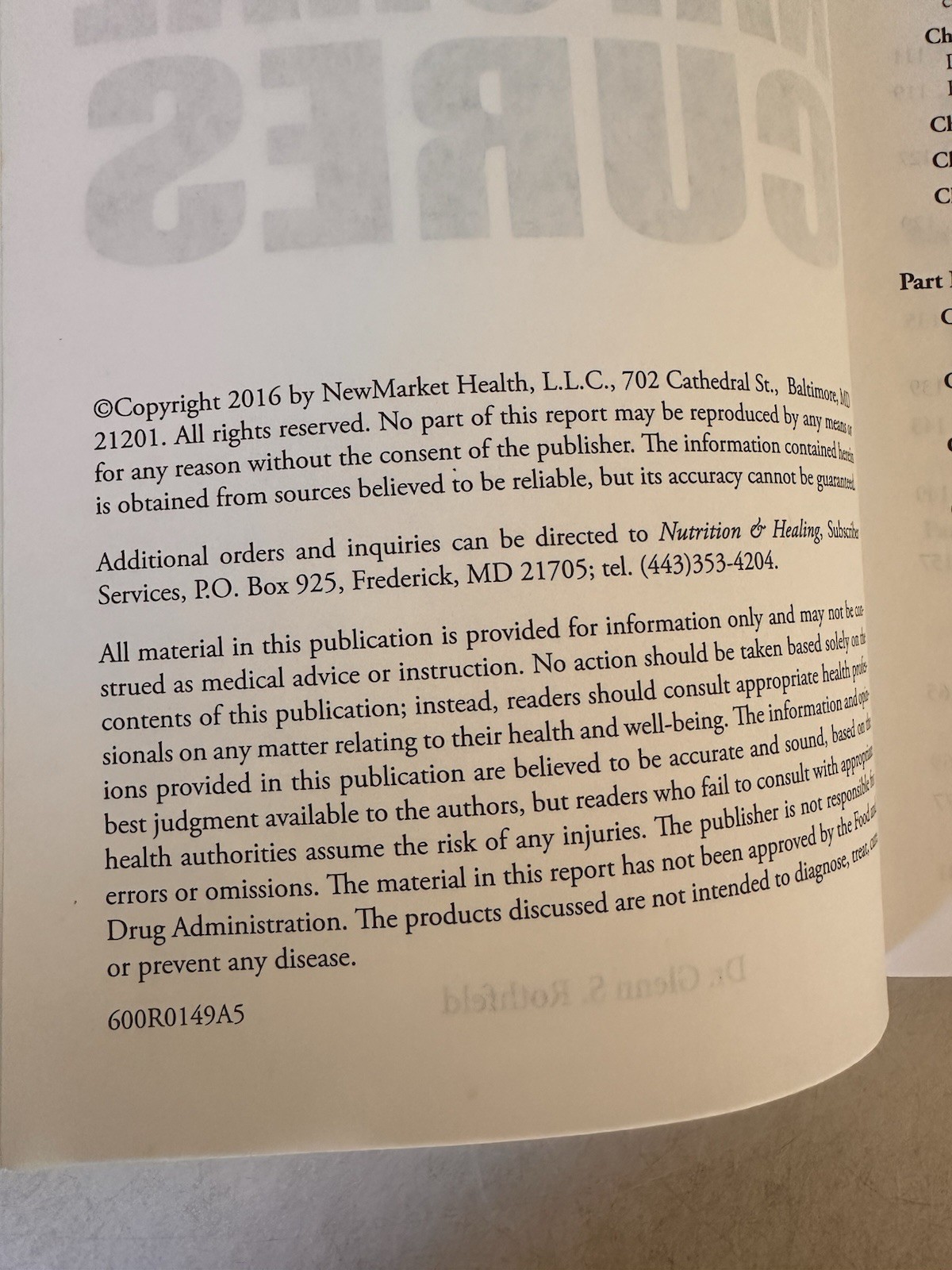 The Atlas of Natural Cures by Dr. Glenn S. Rothfeld