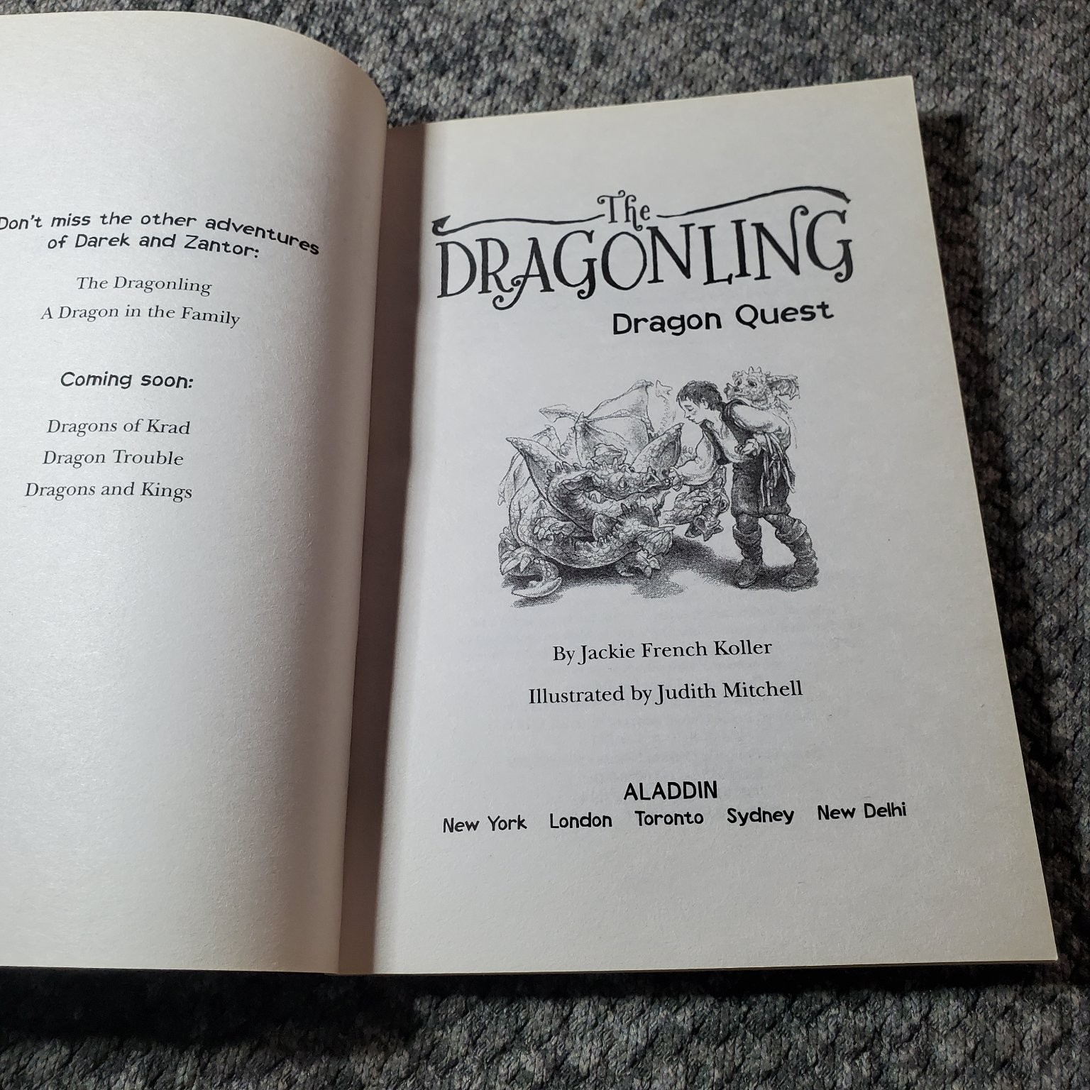 The Dragonling Dragon Quest Jackie French Koller 2018 Illustrated 2 Book Lot