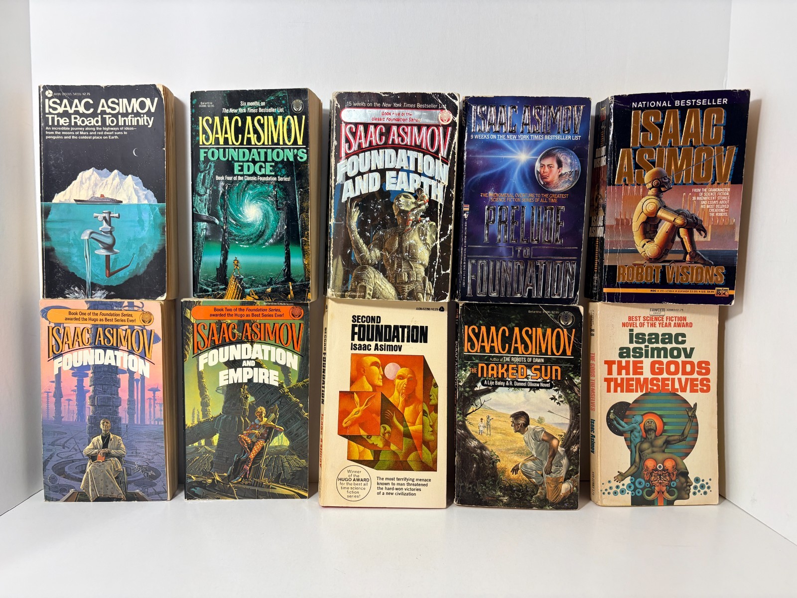 Lot of 10 ISAAC ASIMOV Science Fiction Paperbacks Misc. Vintage 1951-1990