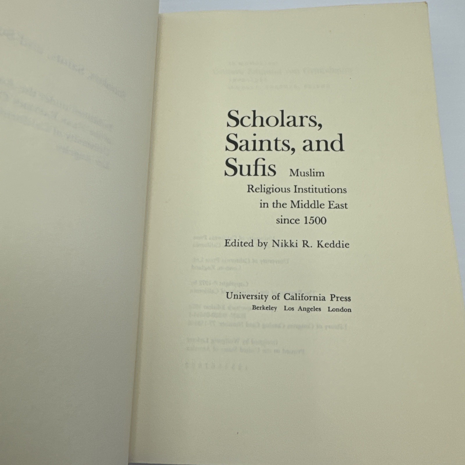 Scholars Saints and Sufis Muslim Religious Institutions Middle East Since 1500s