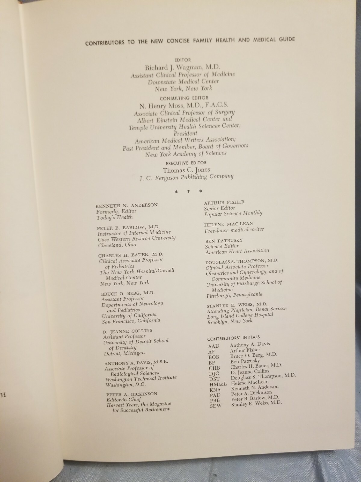 The New Concise Family Health & Medical Guide. Richard Wagman, M.D. J. Ferguson.