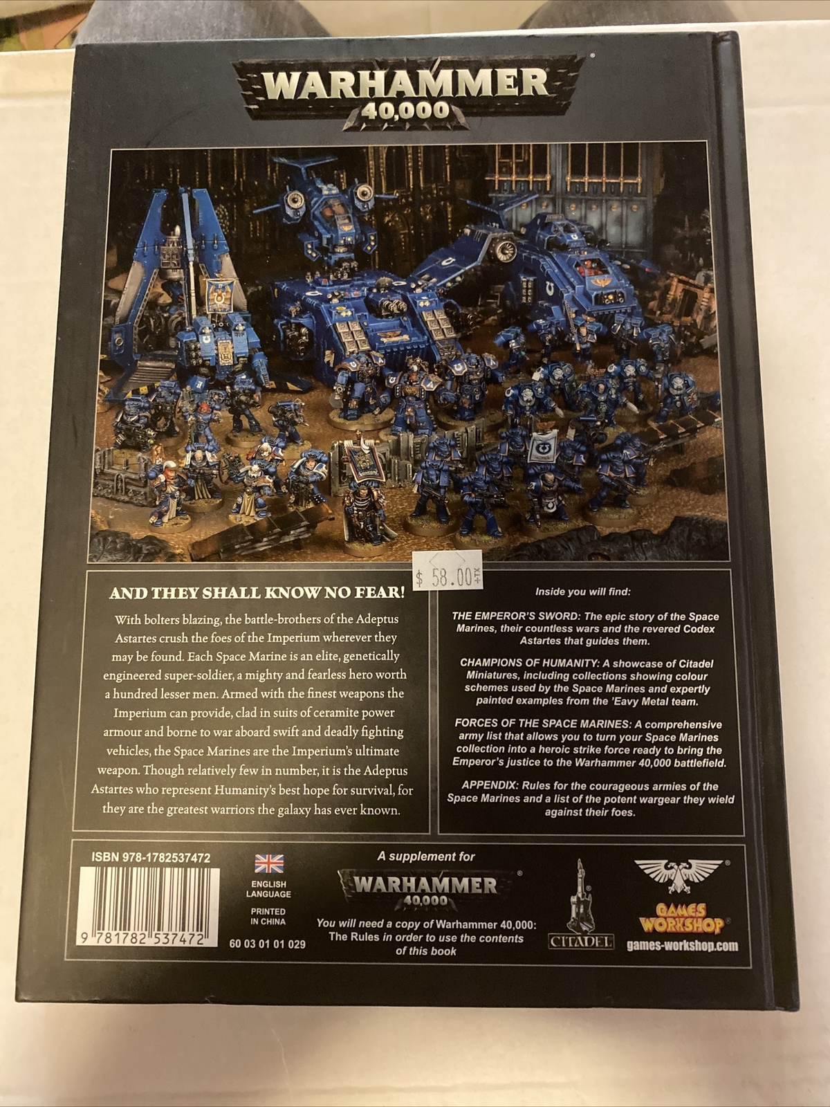 Warhammer 40,000 Codex Adeptus Astartes Space Marines Book by GAMES WORKSHOP The