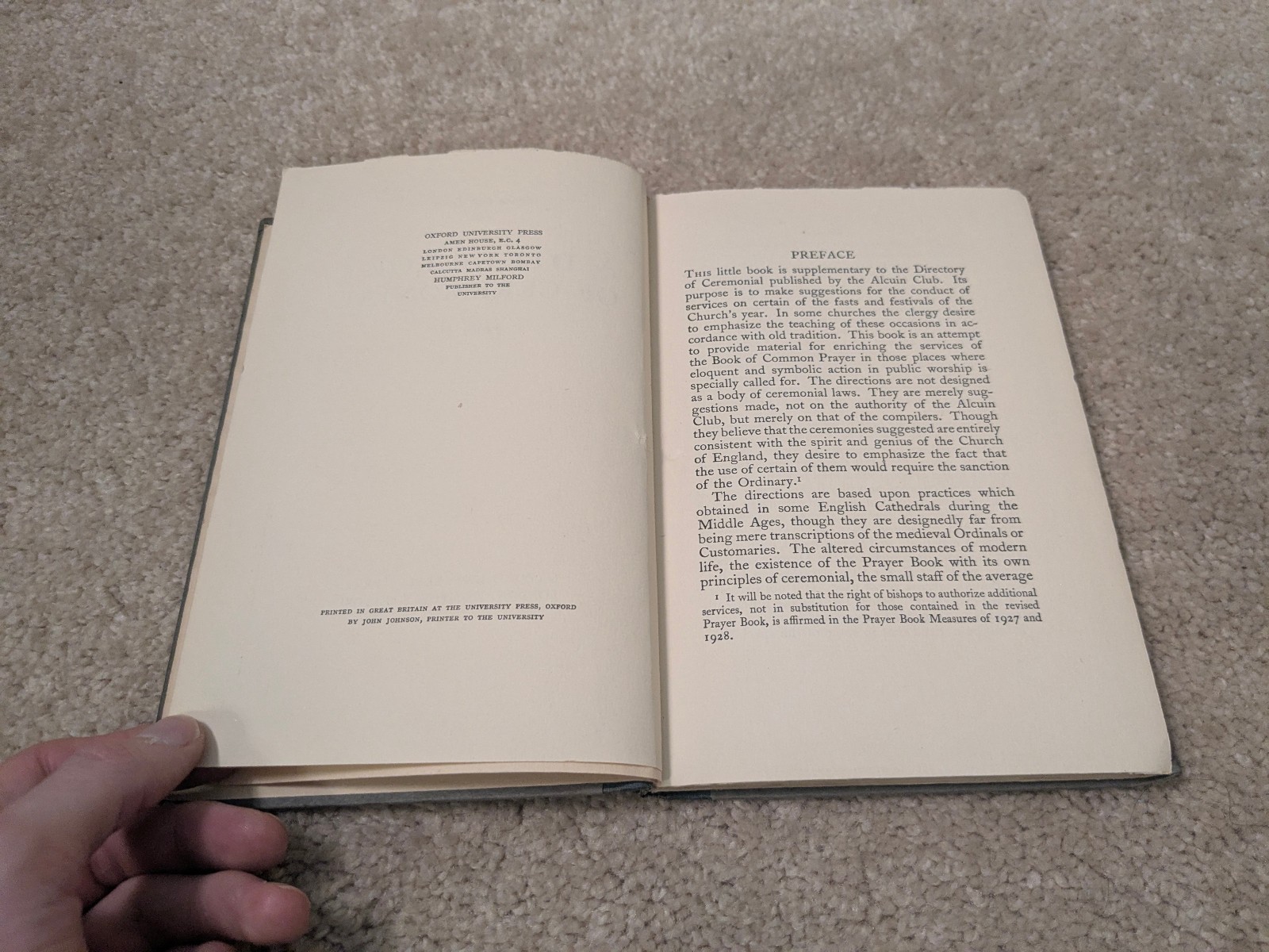 A DIRECTORY OF CEREMONIAL, Parts I – II, OXFORD UNIVERSITY PRESS London 1931