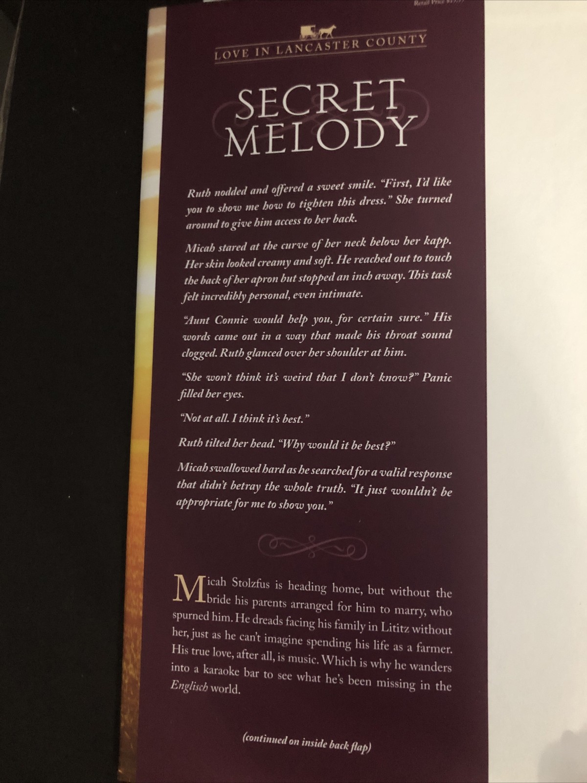 Secret Melody by Katy lee ( Love in Lancaster County) 2022 HC/DJ Like New