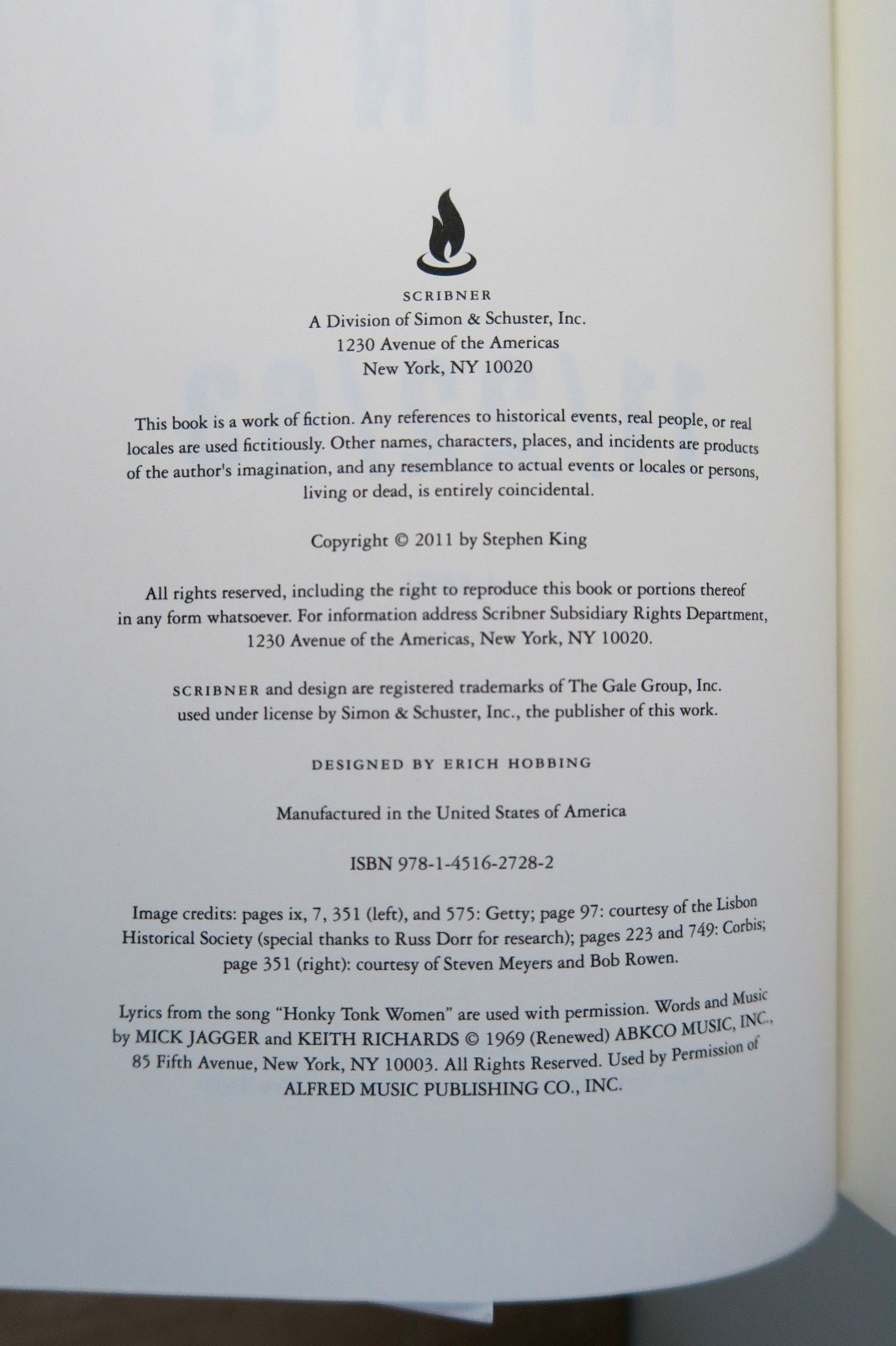 11/22/63 A Novel Stephen King – BCE Book Club Edition HC/DJ 2011