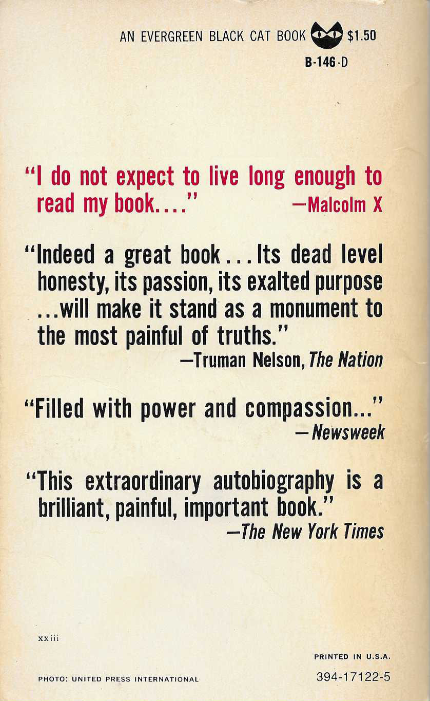 The Autobiography of Malcolm X by Alex Haley (1966 1st Paperback Edition)