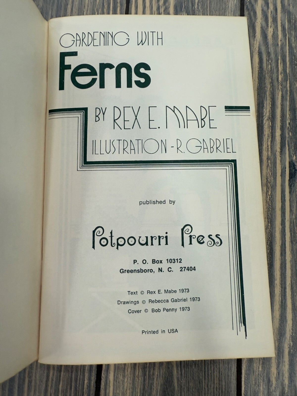 Gardening With Ferns By Rex E. Mabe 1973 Paperback Potpourri Press USA Botanical