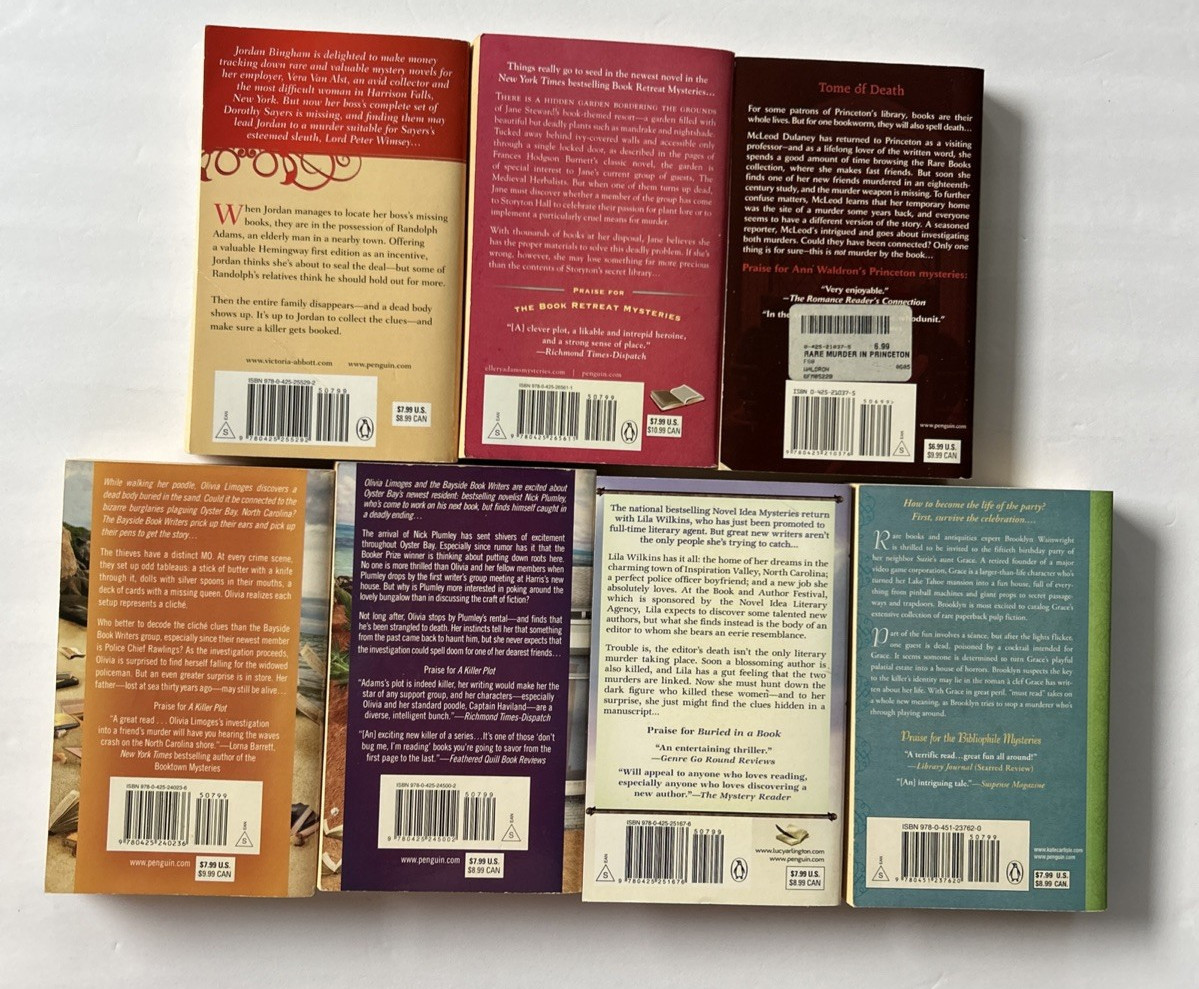 Lot of 7 Bibliophile Book Lovers Cozy Mystery PB Books Mixed Authors One Signed