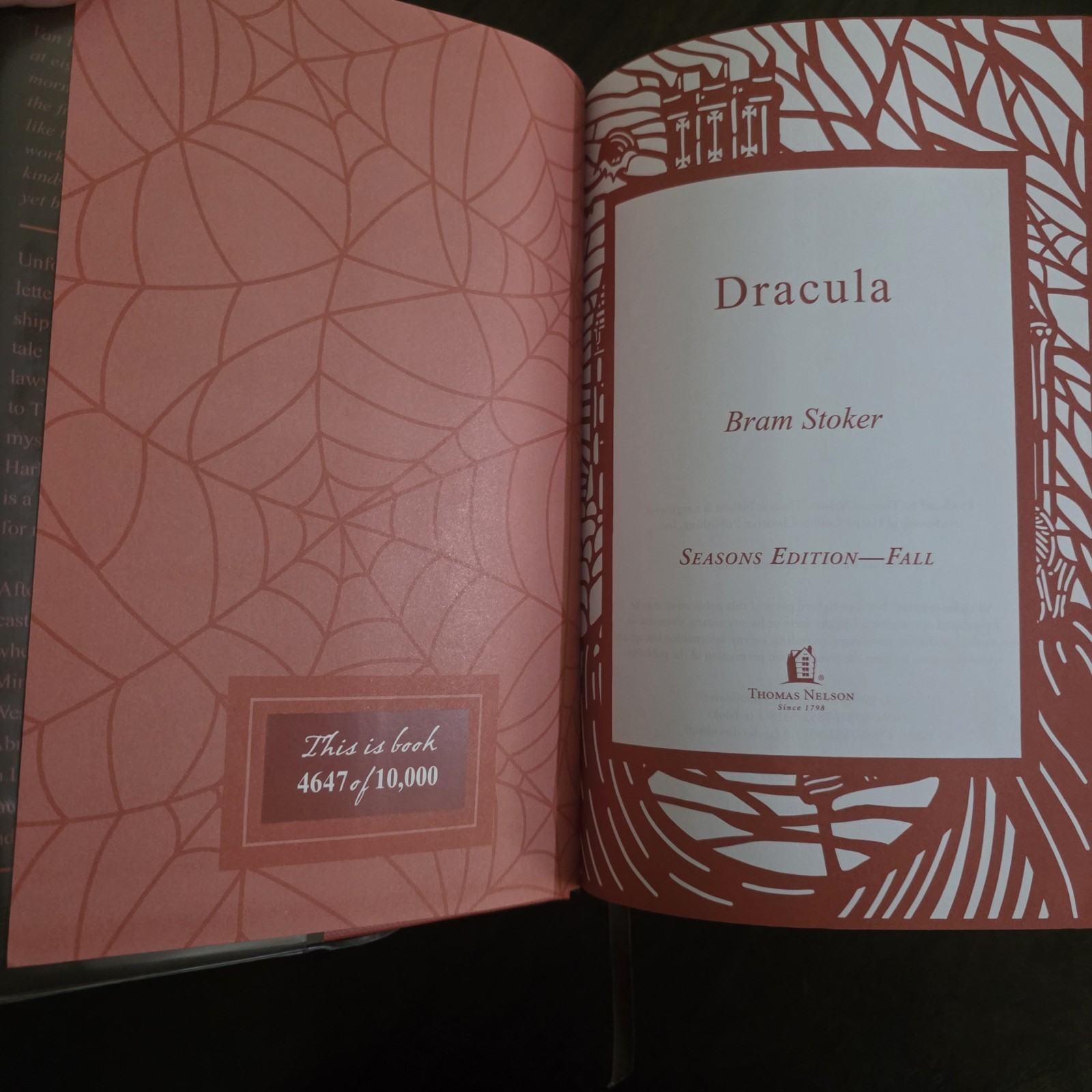 Dracula Bram Stoker Barnes & Noble Laser Cut Fall Edition Limited /10000 Sealed