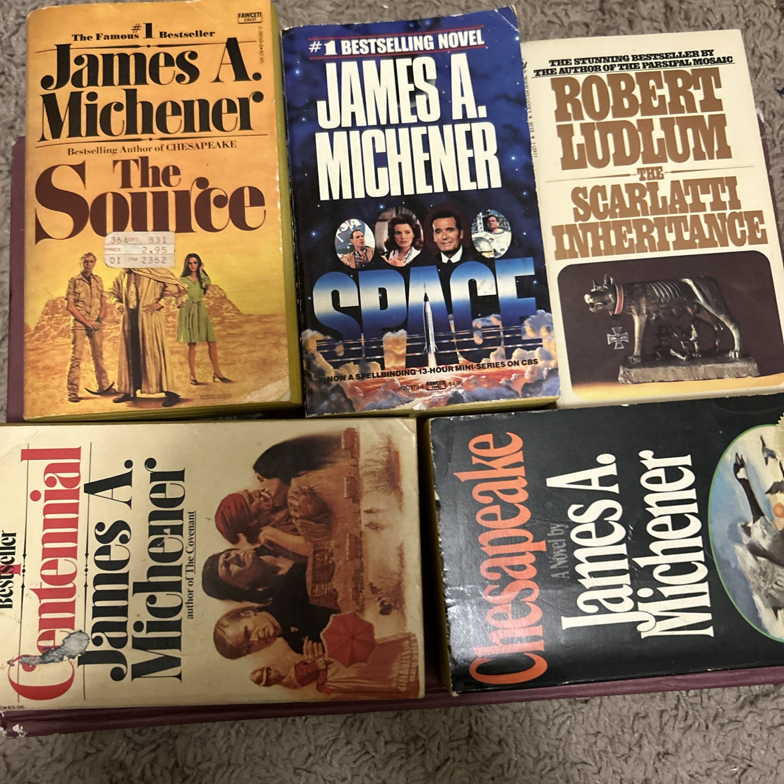 Lot Of 5 James A. Michener Vintage Paperback Books