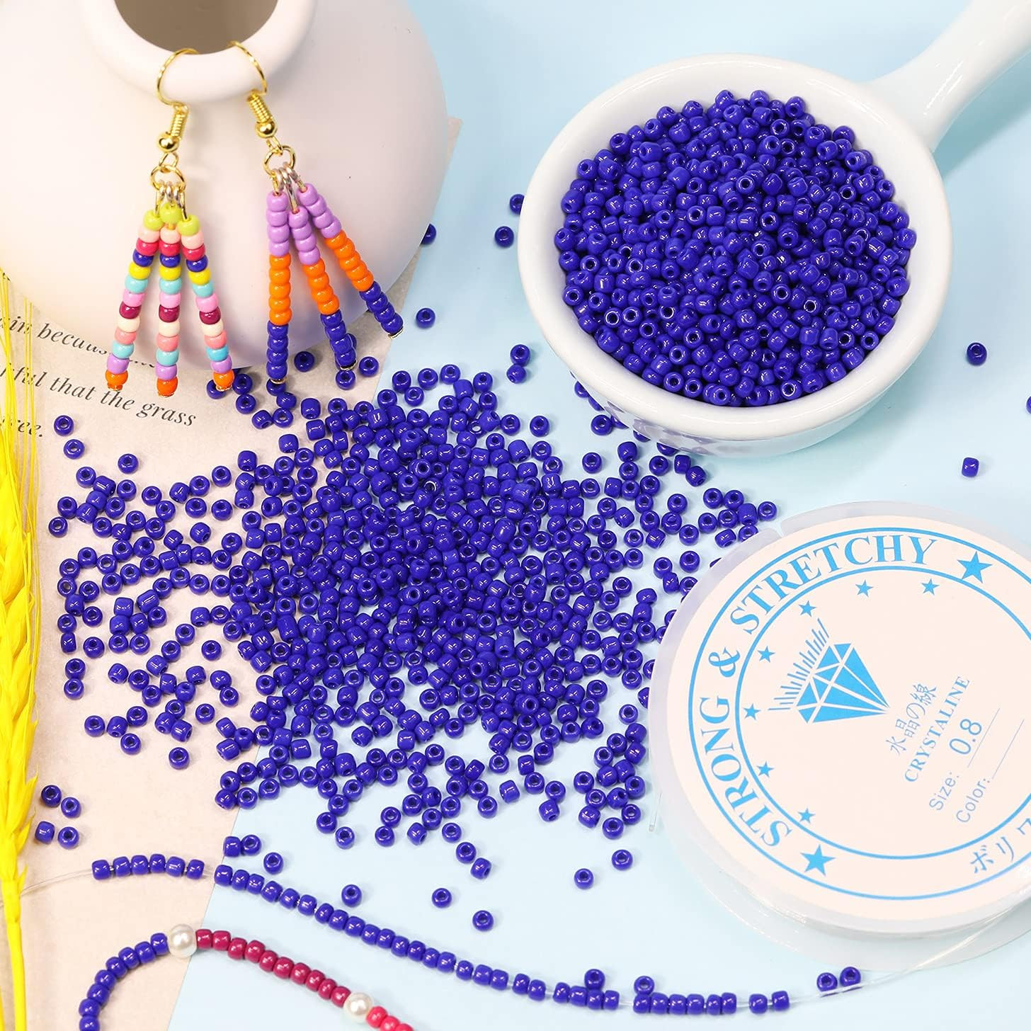 Opaque Dark Blue Colors 3mm Seed Beads About 3600pcs/100Grams in Bag, 8/0 Glass