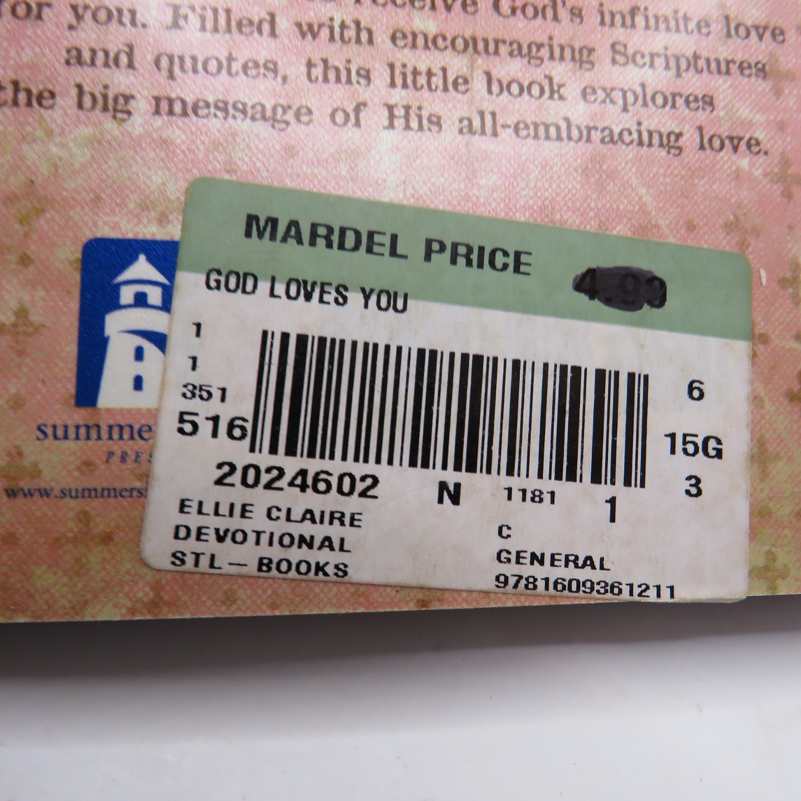 God Loves You by Ellie Claire (2011, Trade Paperback) -Presentation page Used