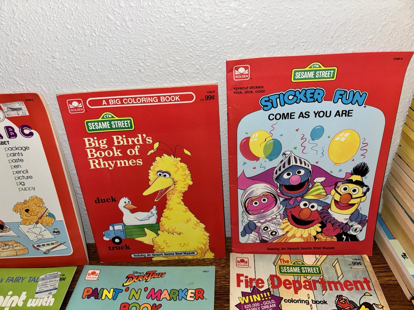 Vtg Variety Coloring Activity Stickers Creative Golden Book Lot Disney Sesame