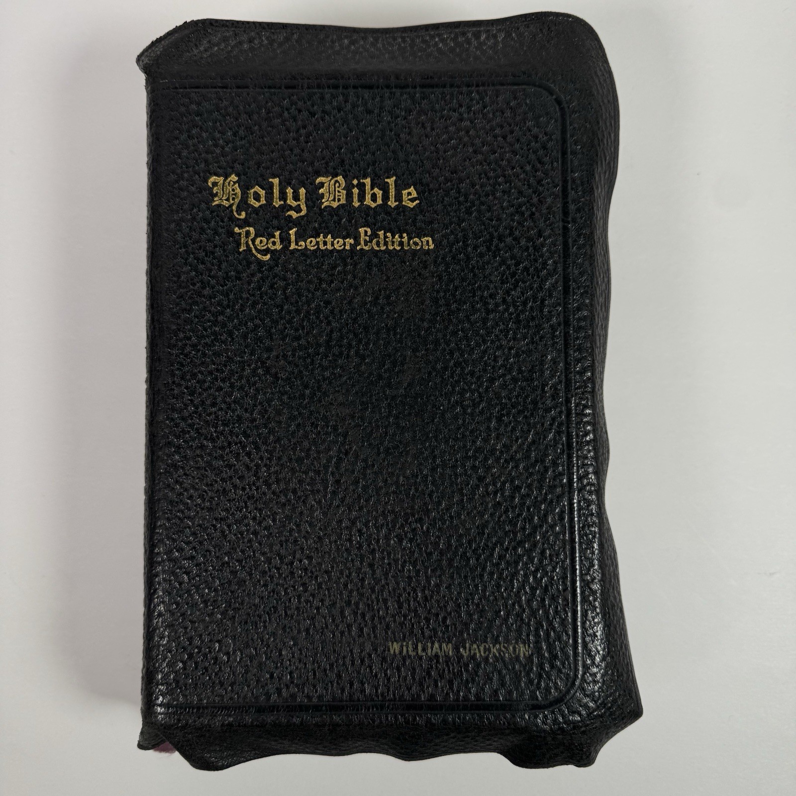 Holy Bible National Bible Press Pronouncing Red Letter KJV 1940’s Thumb Tabs