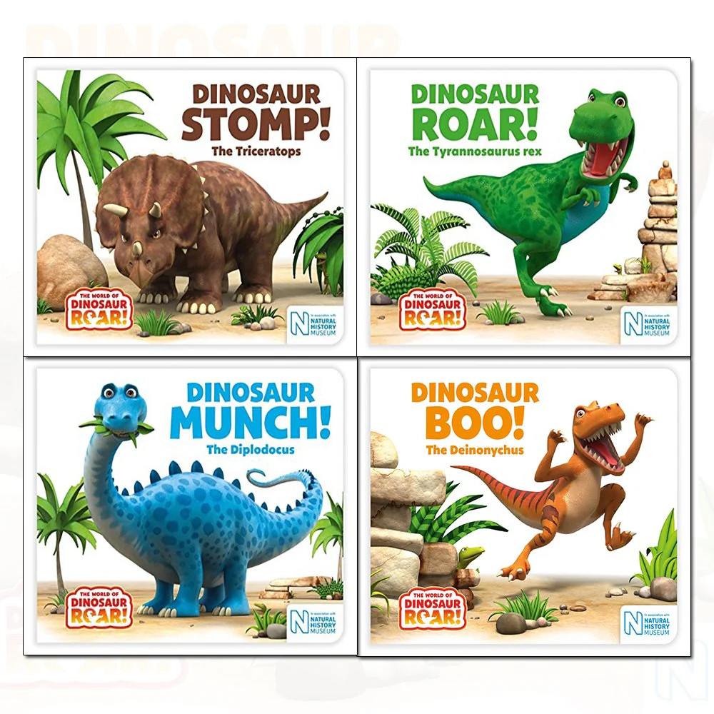 The World of Dinosaur Roar Series Books 1 – 4 Collection Set (Dinosaur Roar, Din