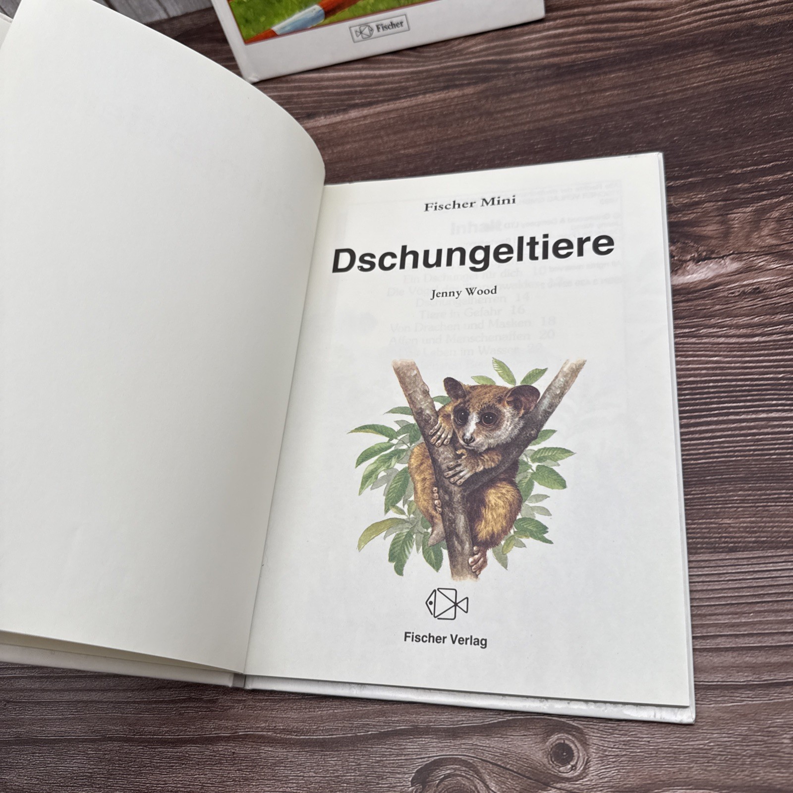 2 German Childrens Books HC Animals Horses Pony Jungle Tiger Fisher Reader Lot
