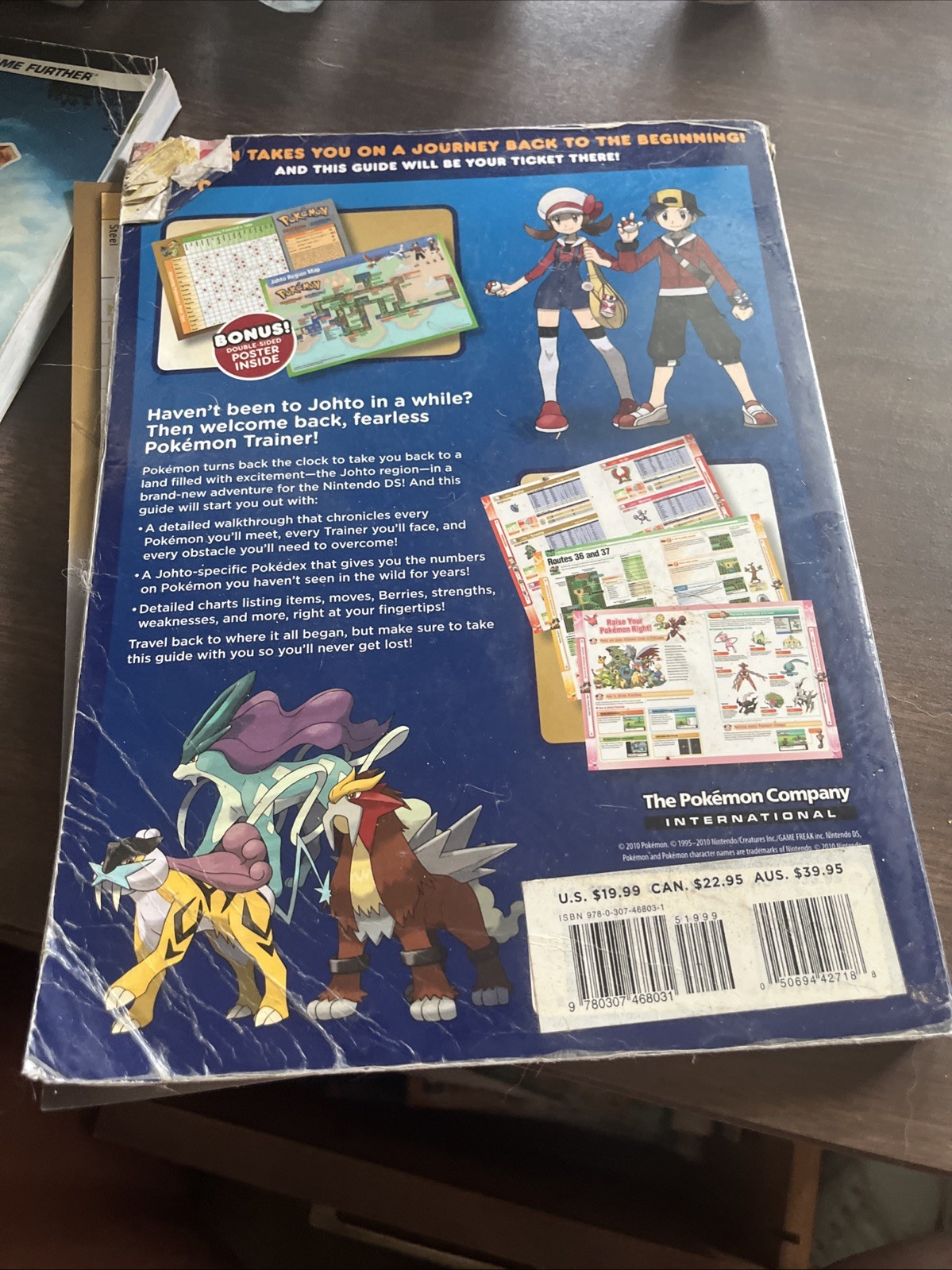 Pokemon HeartGold & SoulSilver Strategy Guide Poster Nintendo DS W/poster