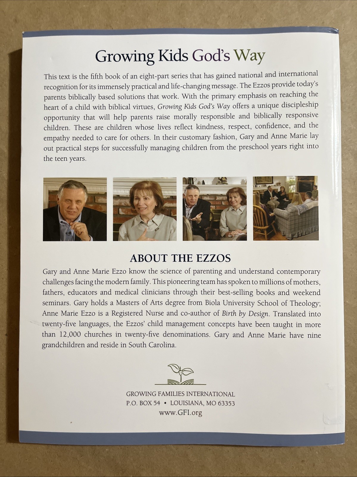 Growing Kids God’s Way by Gary and Anne Marie Ezzo – No Markings