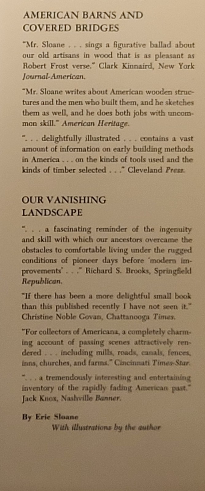 AMERICA YESTERDAY : by Eric Sloane 1956 Hardcover 3368